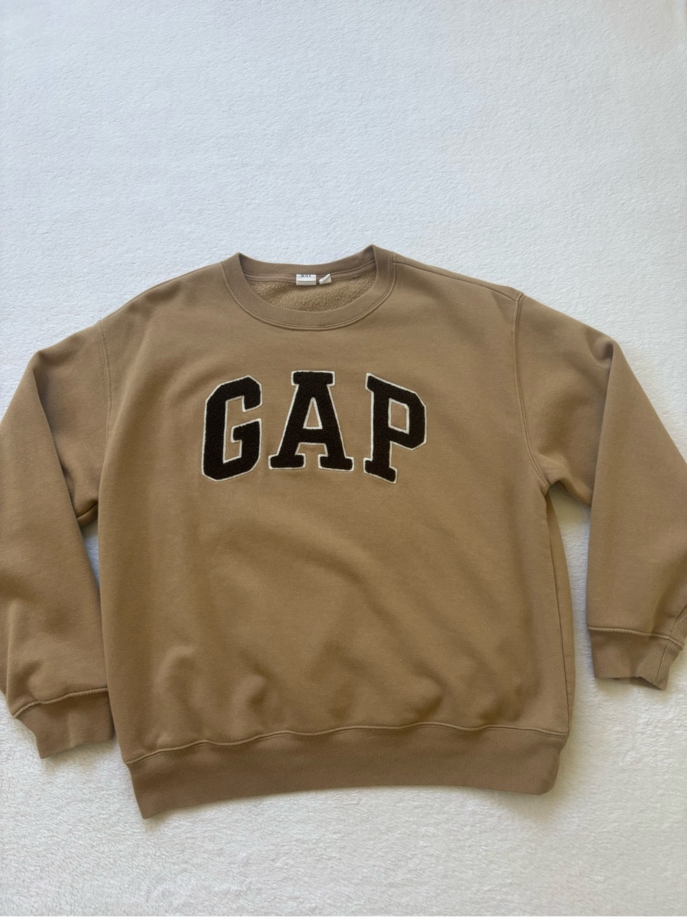 GAP Crewneck Sweatshirt in Tan with Black Logo